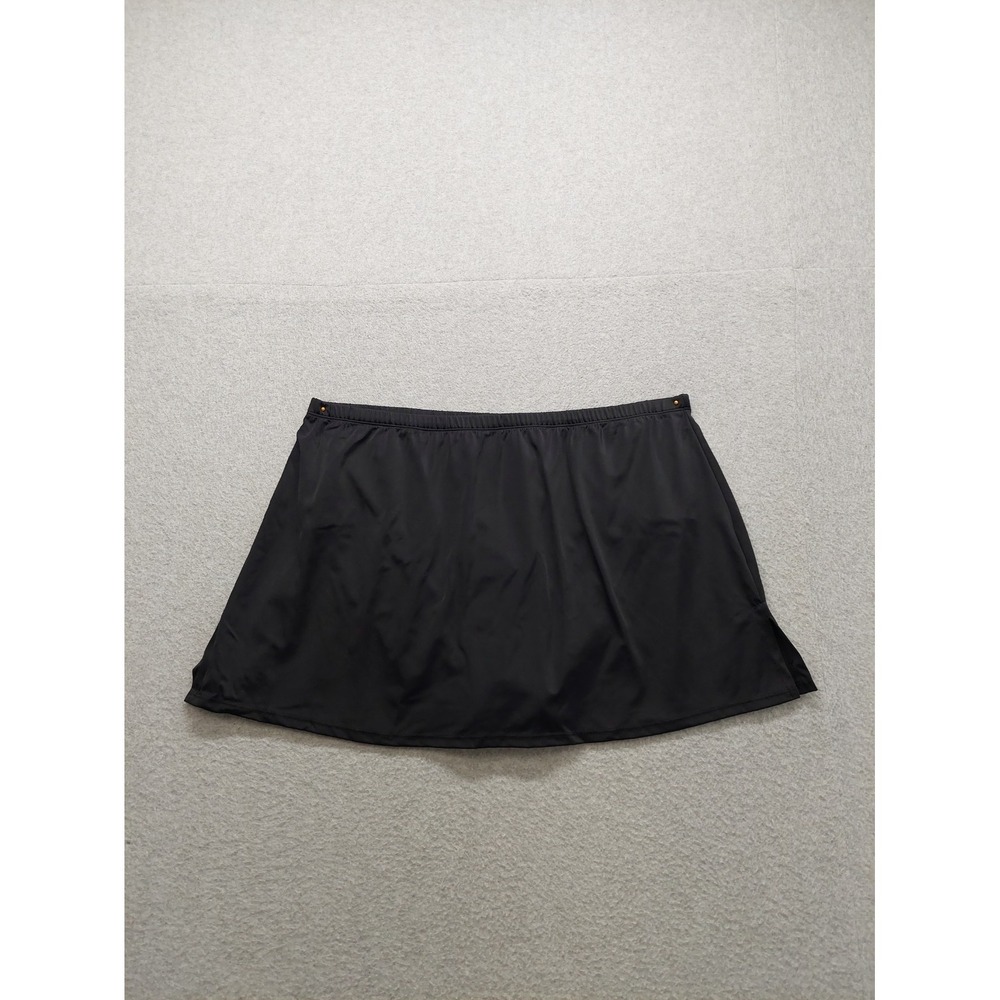 SwimsuitsForAll Women Swim Skirt 18 Black Built In Short Comfort Elastic Waist